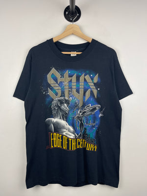 Vintage 90s Styx Edge Of The Century Tour Black Tee