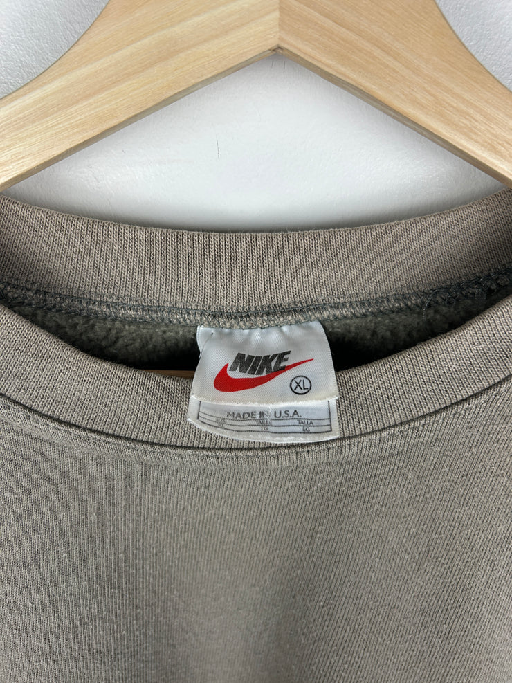 Vintage 90s Nike Mini Swoosh Mocha Brown Crewneck