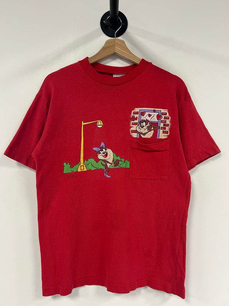 Vintage 1996 Looney Tunes Taz Love Red Tee