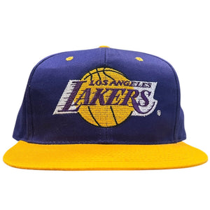 Vintage 90s NBA AJD Los Angeles Lakers Plain Logo Purple Snapback Hat