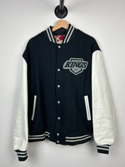 Vintage 80s NHL Shain Los Angeles Kings Black Leather Varsity Jacket