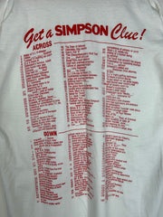 Vintage 90's OJ Simpson Get A Simpson Clue Crossword Puzzle White Tee