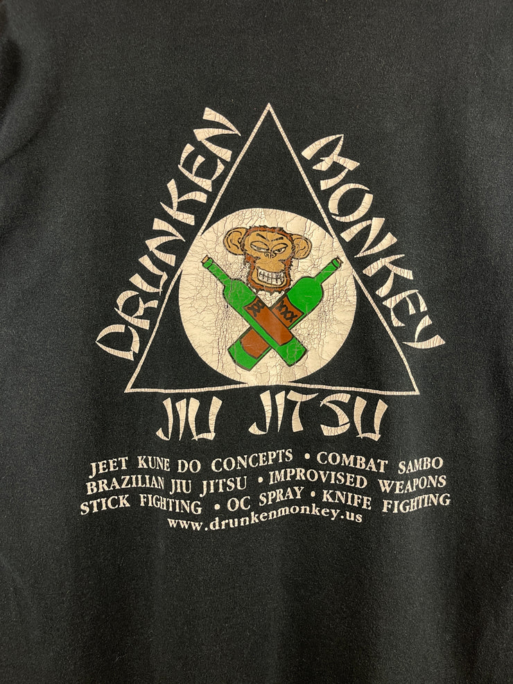 Vintage Drunken Monkey Jiu Jistu Black Tee