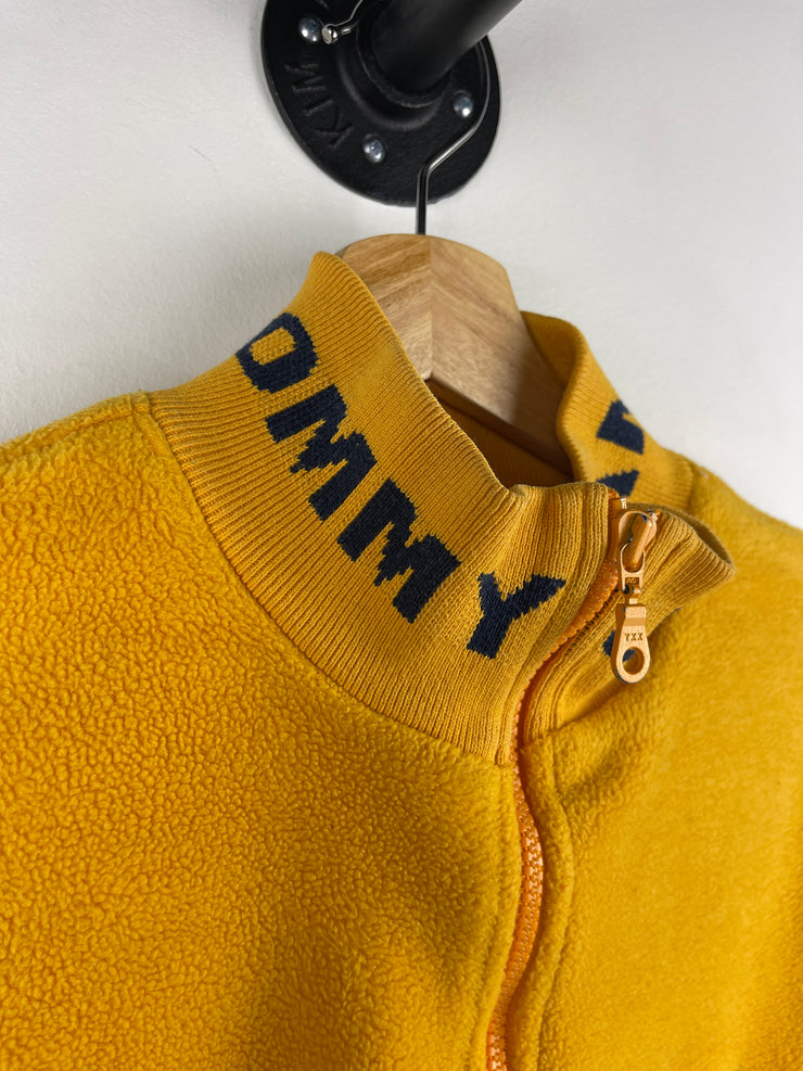 Vintage 90s Tommy Hilfiger Yellow Quarter Zip Fleece Sweater