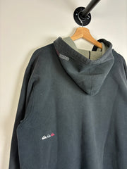 Vintage Y2K Quiksilver Spellout Black Zip Up Hoodie