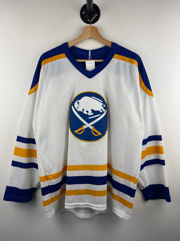 Vintage 90s NHL CCM Buffalo Sabres White Hockey Jersey