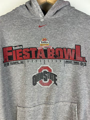 Vintage Y2K Nike Ohio State Middle Swoosh Thrashed Grey Hoodie