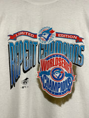 Vintage 90s MLB Ravens Toronto Blue Jays World Series Champions White Tee