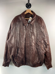 Vintage 90s Croft & Barrow Brown Leather Bomber Jacket