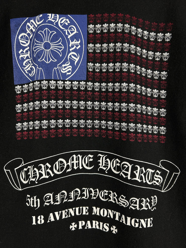 Chrome Hearts Paris 5th Anniversary Fleur Flag Black Tee