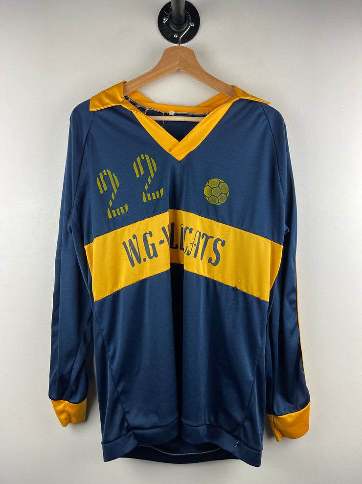 Vintage 90s West Genesse Wildcats Navy & Yellow Long Sleeve Soccer Jersey