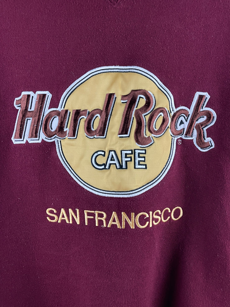 Vintage 90s Hard Rock Café San Francisco Burgundy Crewneck