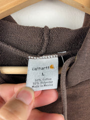Vintage Carhartt Spellout Thrashed Brown Hoodie