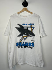 Vintage 90's NHL San Jose Sharks Stanley Cup White Tee