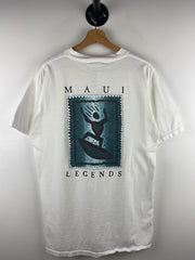 Vintage 90s Maui Legends Surfing White Tee