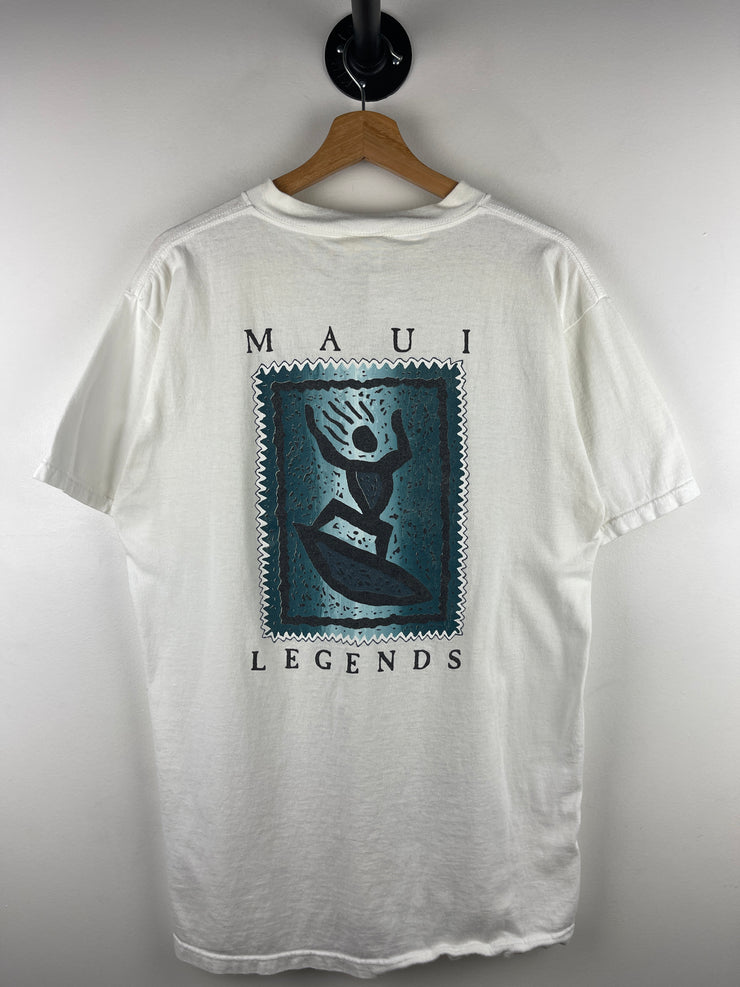 Vintage 90s Maui Legends Surfing White Tee