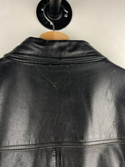 Vintage 90s Members Only Black Leather Bomber Jacket