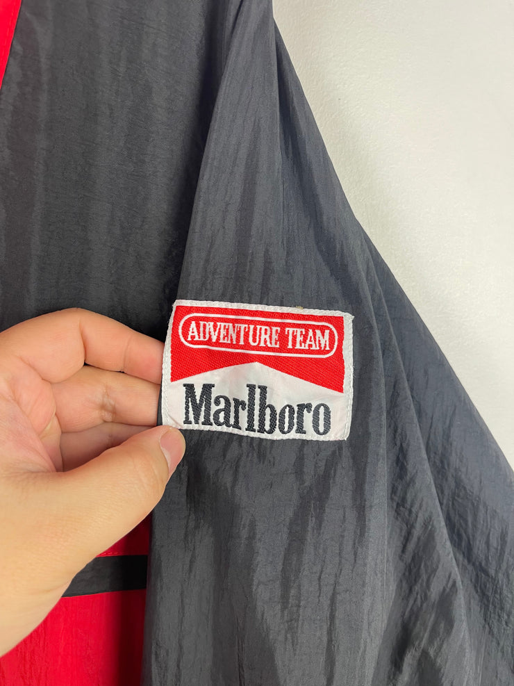 Vintage 90s Marlboro Patch Red & Black Windbreaker