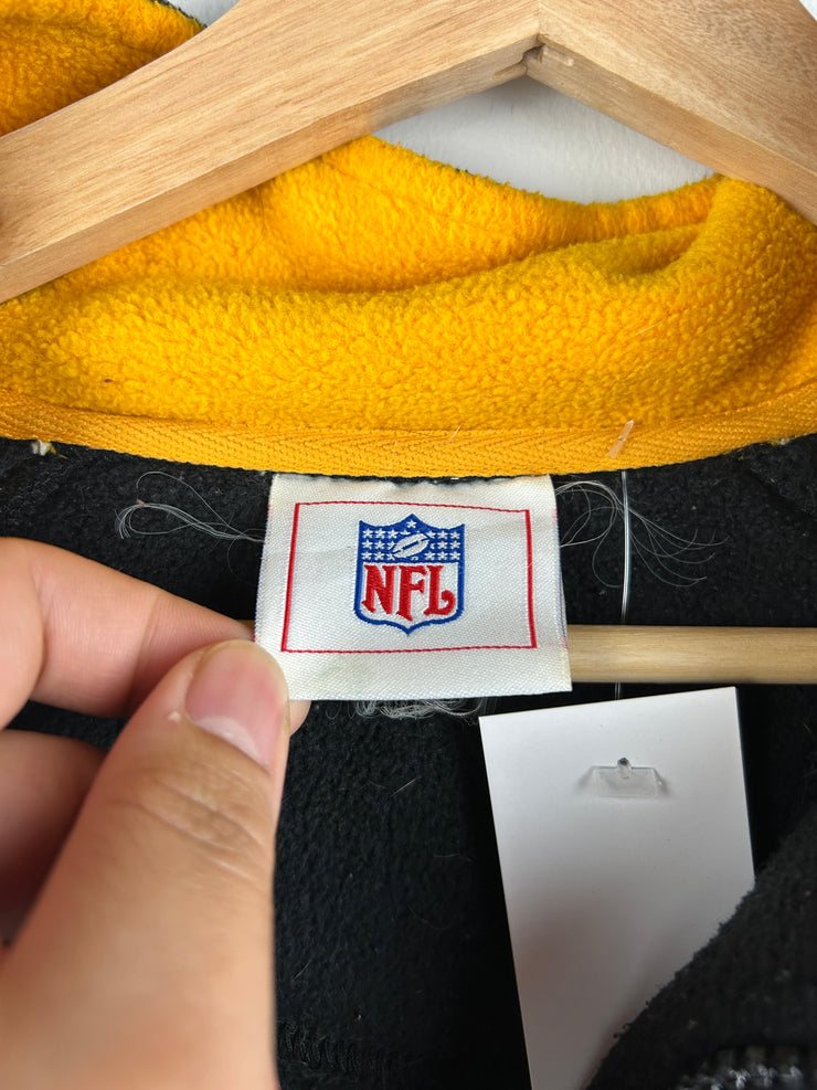 Vintage NFL Pittsburgh Steelers Black Quarter Zip Fleece Sweater