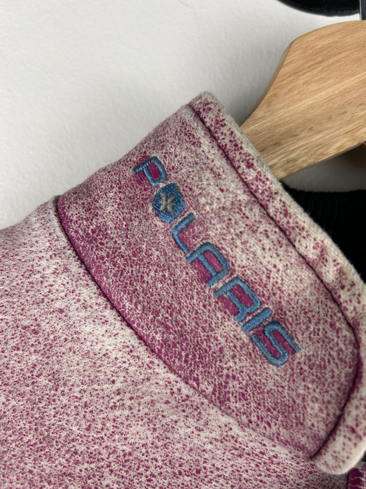 Vintage 90s Polaris Indy Pink & Grey Racing Bomber Jacket