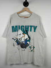 Vintage 90s NHL Nutmeg Anahiem Mighty Ducks Breakthrough Grey Tee