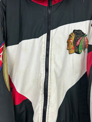 Vintage 90s NHL Pro Player Chicago Blackhawks Insulated Hooded Jacket