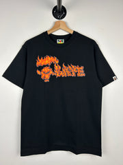 Bape Flame Spellout Black Tee
