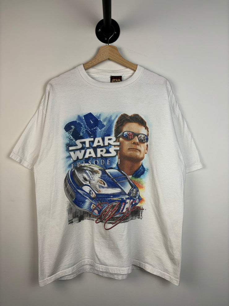 Vintage 1999 Nascar Jeff Gordon Star Wars Episode 1 White Tee