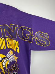 Vintage 90s NFL Cliff Engle Minnesota Vikings Champs Purple Crewneck