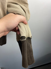 Vintage Hurley Skateboards Surfing Beige & Brown Fleece Lined Zip Up Hoodie