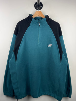 Vintage NFL Philadelphia Eagles Teal & Black Quarter Zip Fleece Sweater