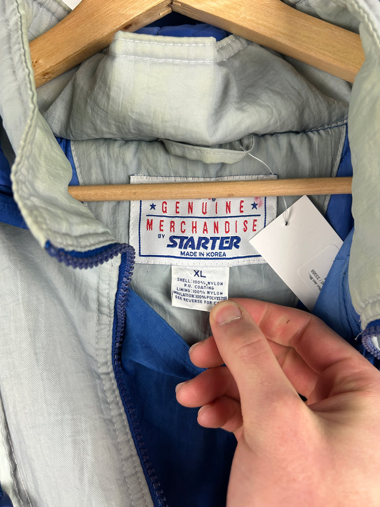 Vintage 90s MLB Starter Toronto Blue Jays Blue Insulated Pullover Quarter Zip Jacket