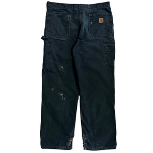 Vintage Carhartt Blanket Lined Thrashed Black Work Pants