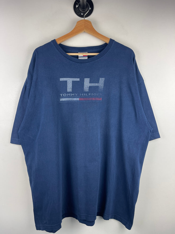 Vintage 90s Tommy Hilfiger TH Navy Tee