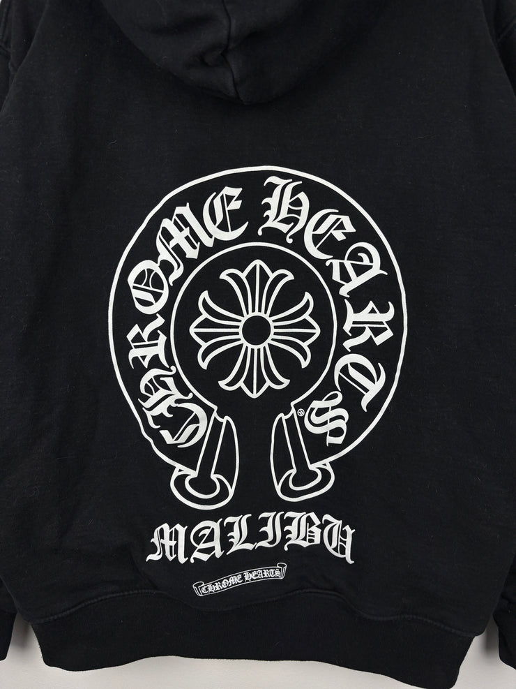 Chrome Hearts Malibu Floral Horseshoe Black Thermal Zip Up Hoodie