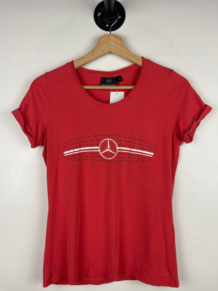 Vintage Mercedes Benz Red Rhinestone Grill Women’s Tee
