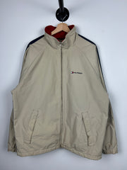 Vintage 90s Tommy Hilfiger Spellout Beige Fleece Lined Jacket