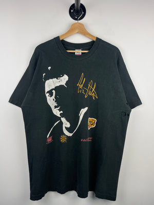Vintage 90s NHL Boston Bruins Adam Oates Face Off Series Black Tee