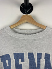 Vintage 90s Penn State Spellout Distressed Grey Crewneck