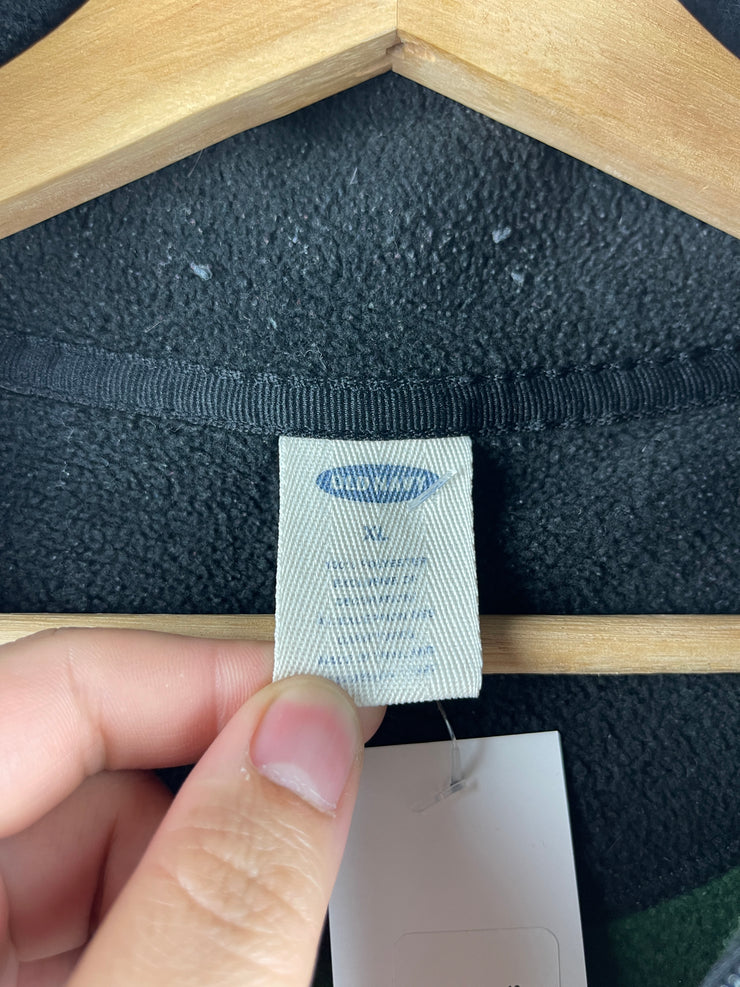 Vintage Old Navy Spellout Green Quarter Zip Fleece Sweater