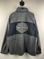 Vintage Harley Davidson Black & Grey Windbreaker