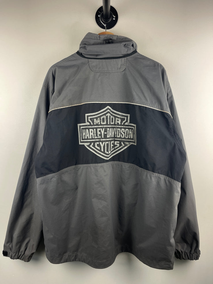 Vintage Harley Davidson Black & Grey Windbreaker