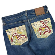 Evisu Osaka Japan Seagull Selvedge Blue Denim Jeans