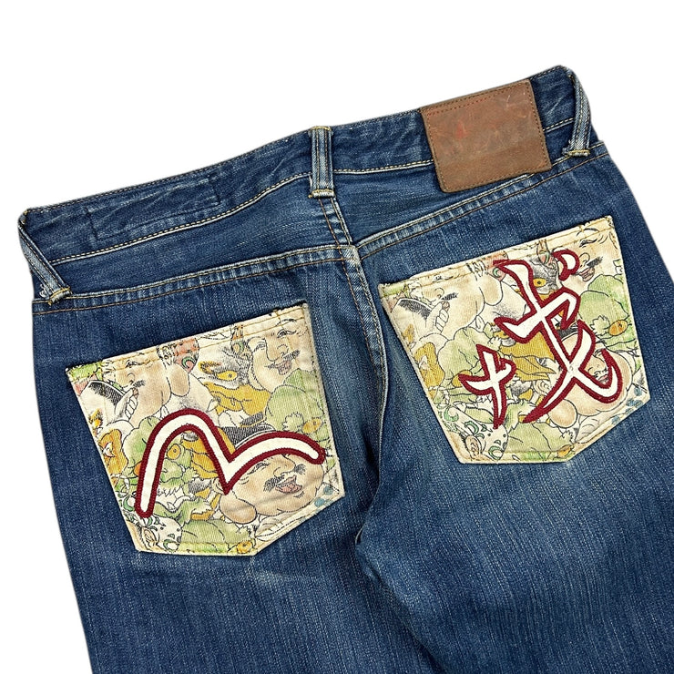 Evisu Osaka Japan Seagull Selvedge Blue Denim Jeans