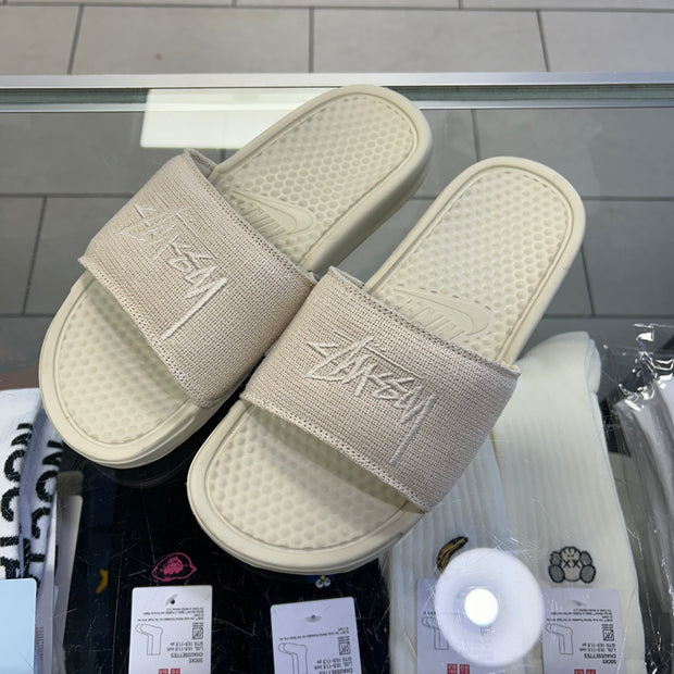 Nike X Stussy Benassi Slide Fossil