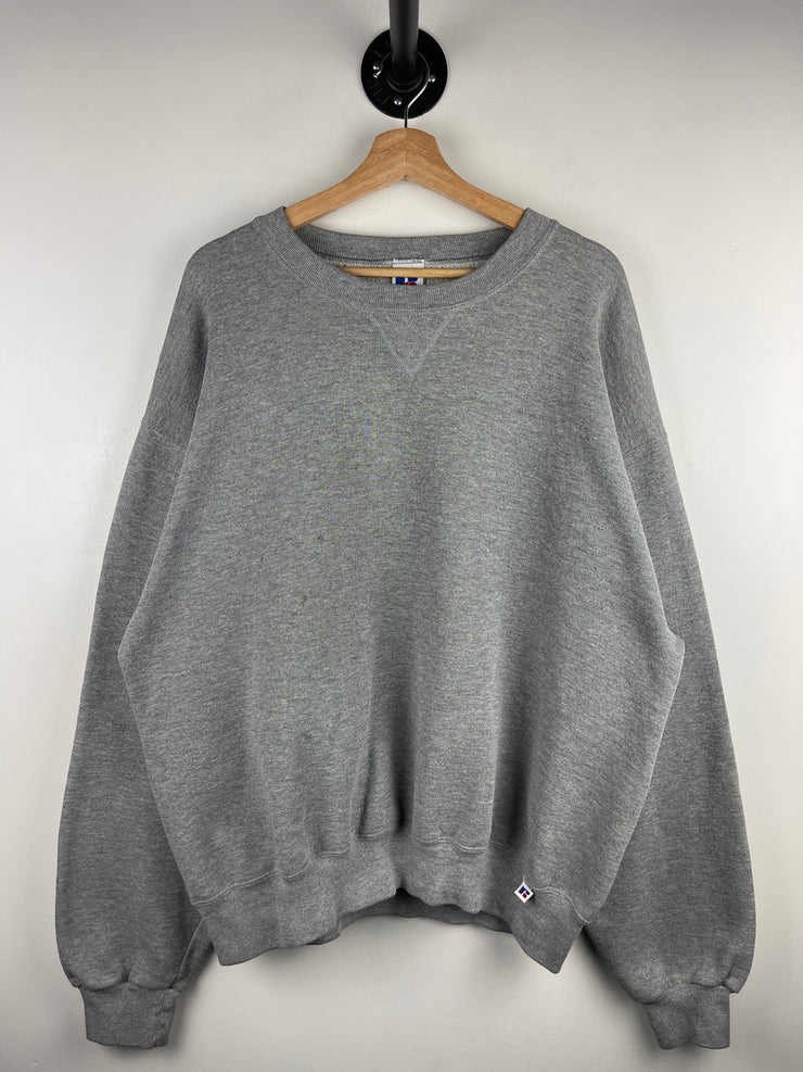 Vintage 90s Russell Athletic Blank Grey Crewneck