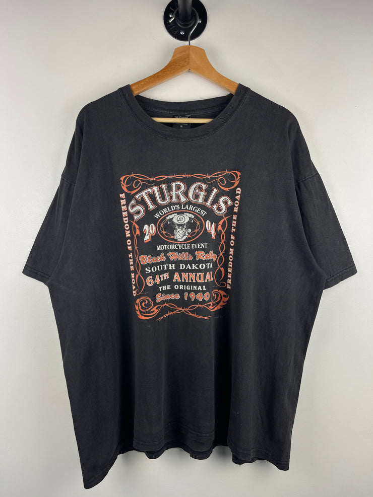 Vintage 2004 Sturgis Black Hills Rally South Dakota Black Tee