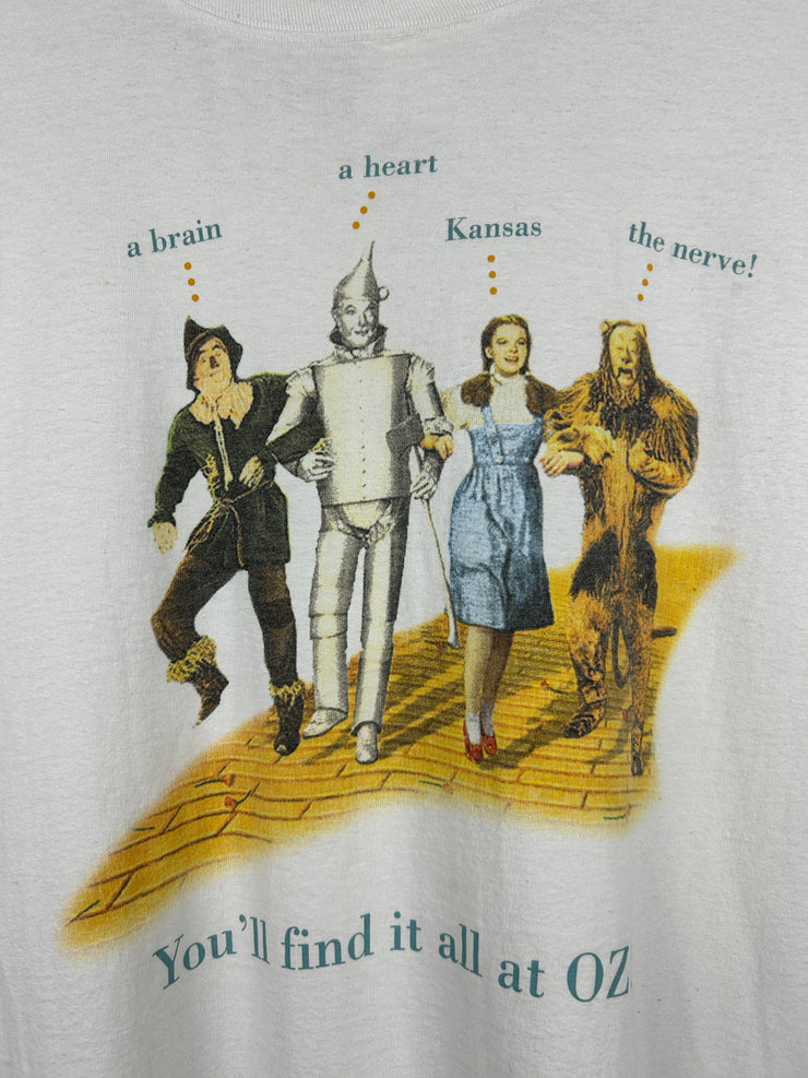 Vintage 90s Wizard Of OZ Characters Movie Promo White Tee