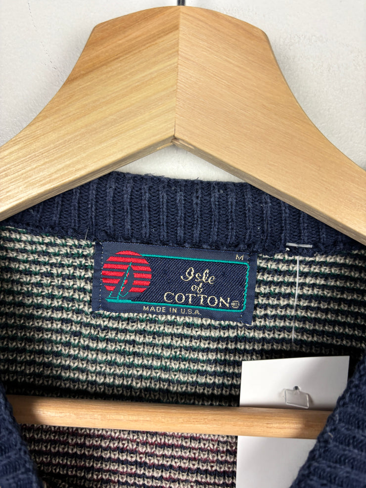 Vintage 90s Isle Of Cotton Golf Pattern Knit Sweater