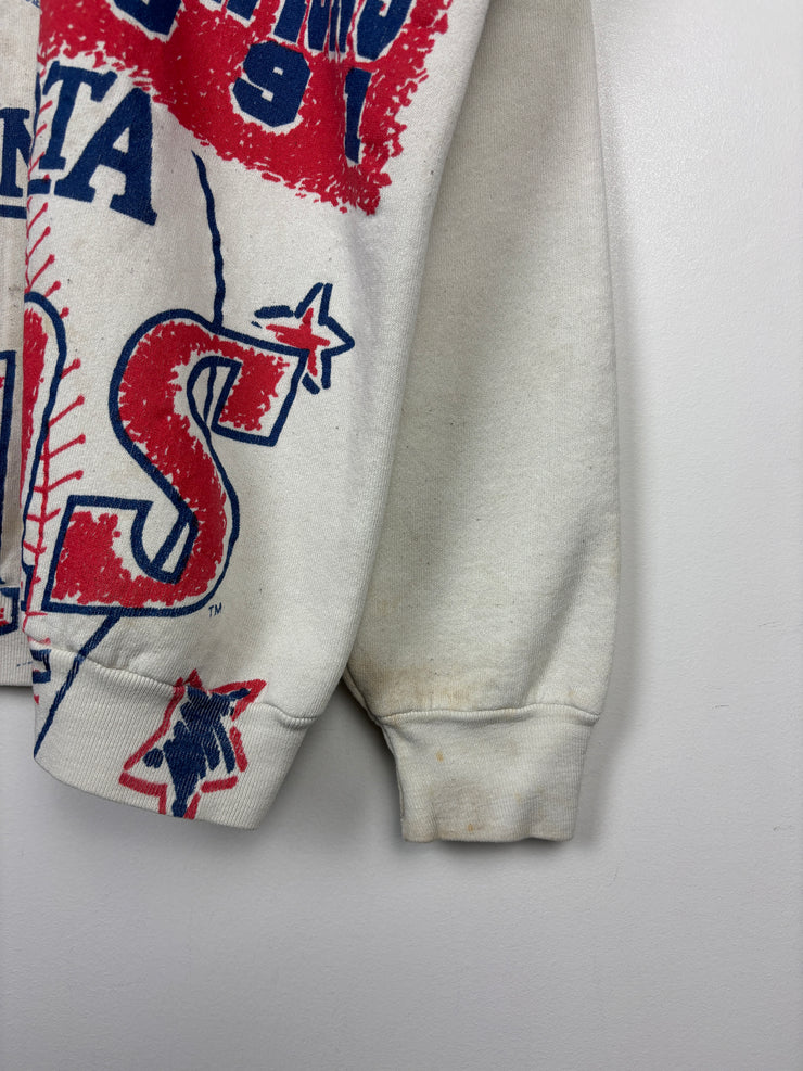 Vintage 90s MLB Minnesota Twins World Series Champions All Over Print White Crewneck